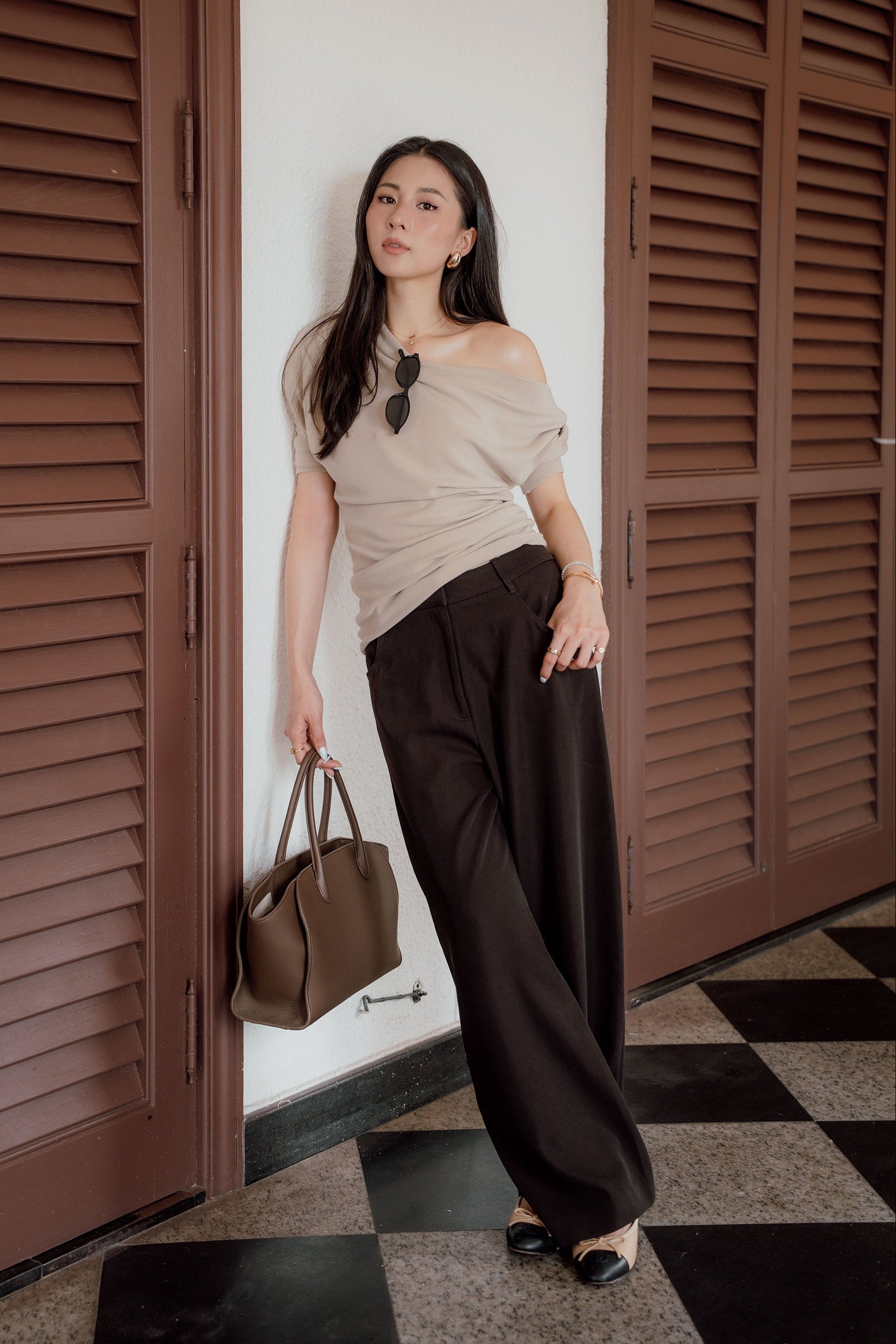 TW Asymmetric Top in Khaki