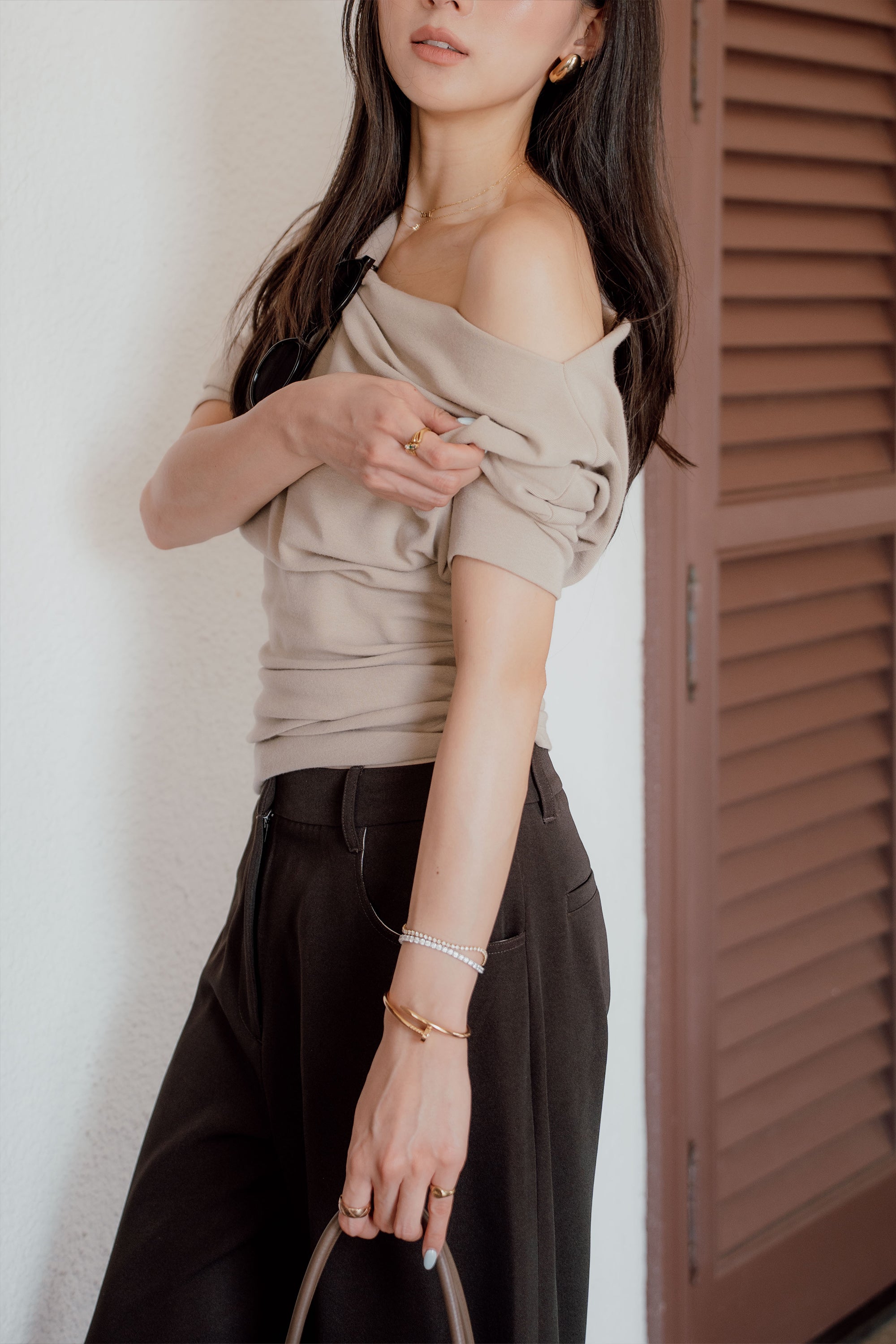 TW Asymmetric Top in Khaki