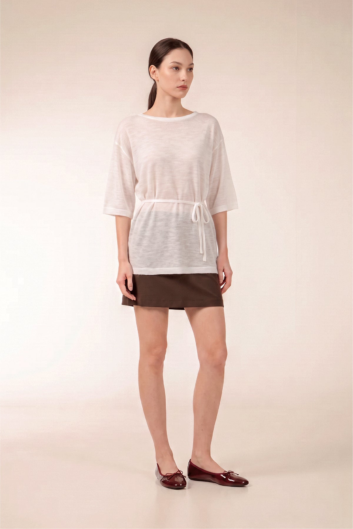 KAE Merino Top in White
