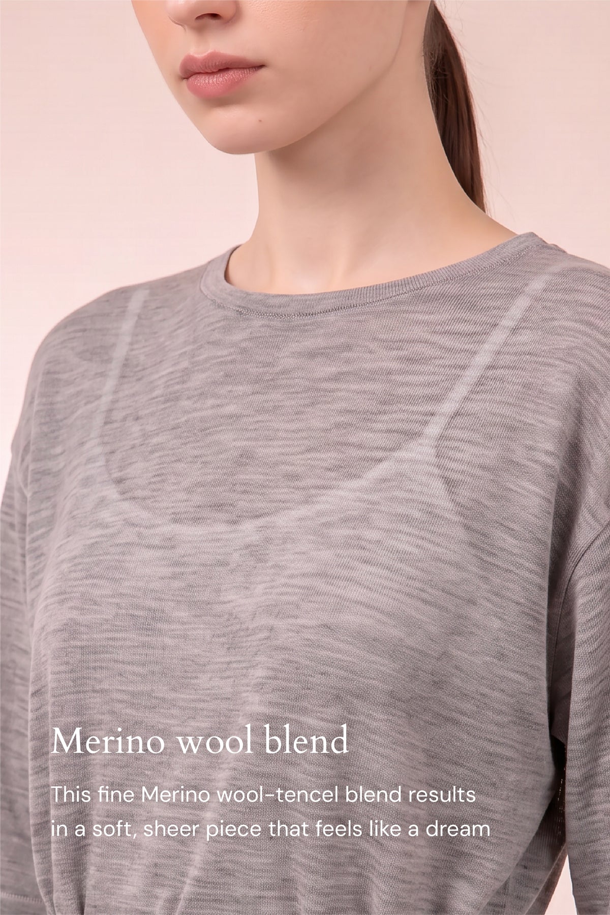 KAE Merino Top in Grey Heather