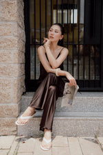 TW Satin Pants in Chocolate