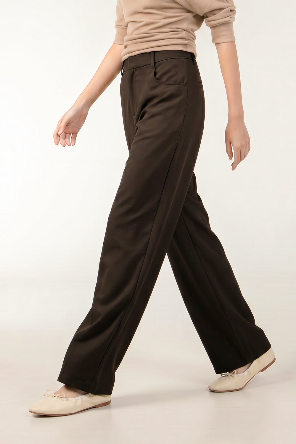 TW Barrel-leg Trousers in Espresso