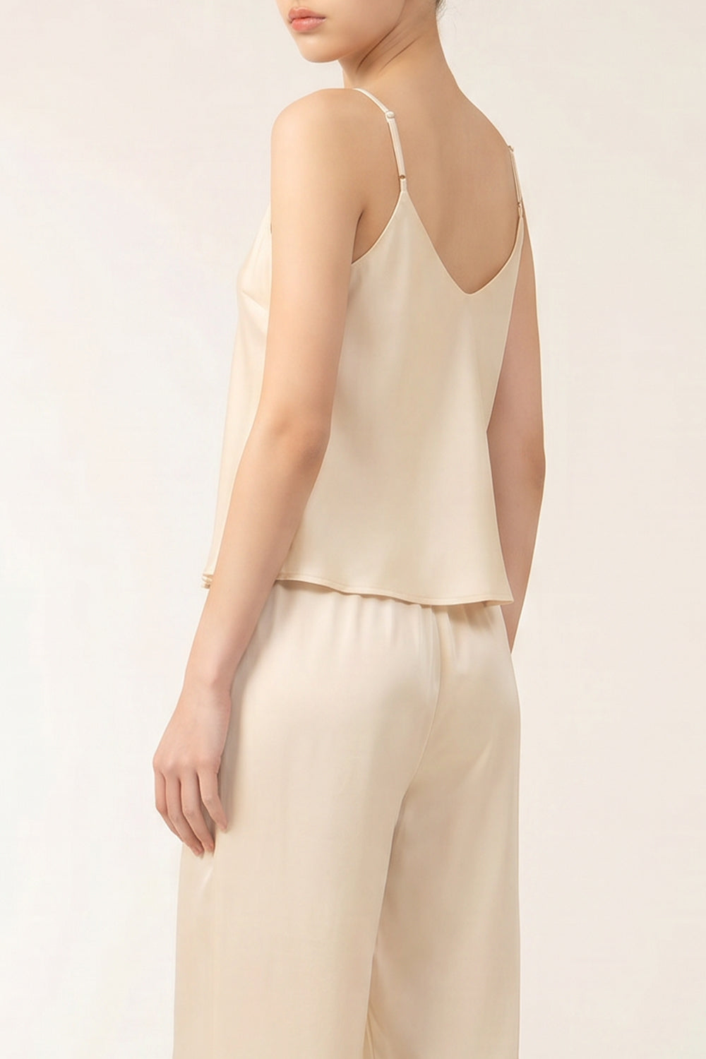 TW Satin Pants in Cream