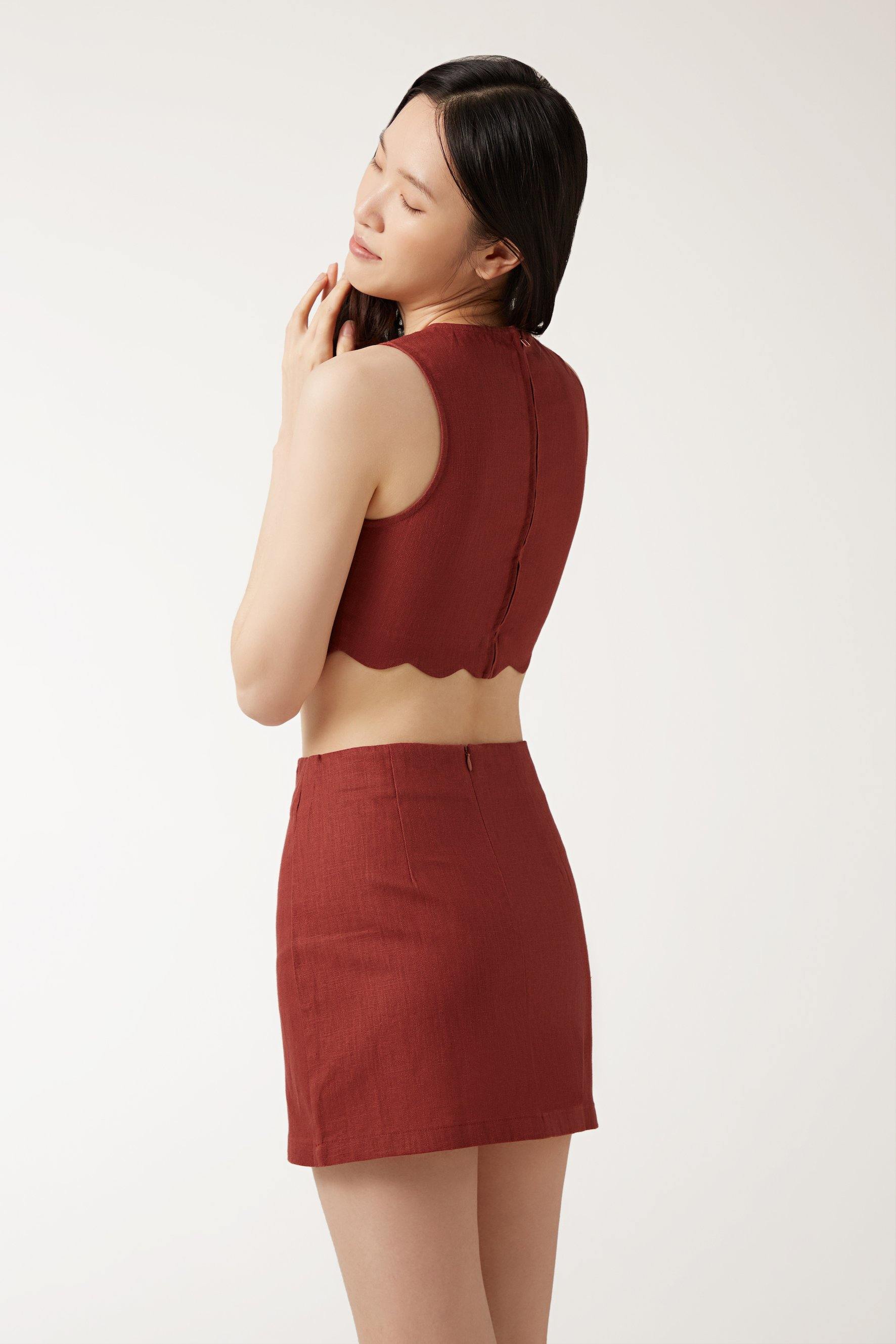 SOPHIE Skirt - Maroon - ANNIBODY