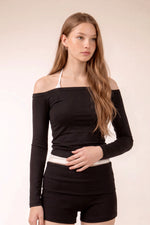 BELLA Off Shoulder Top In Black