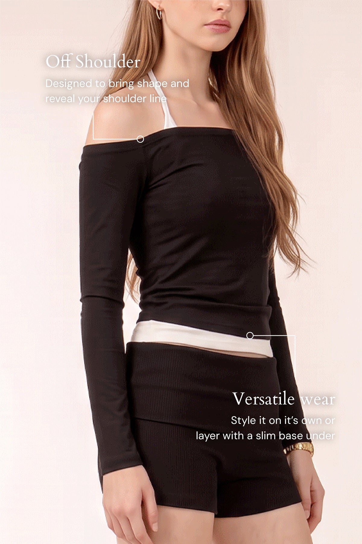 BELLA Off Shoulder Top In Black