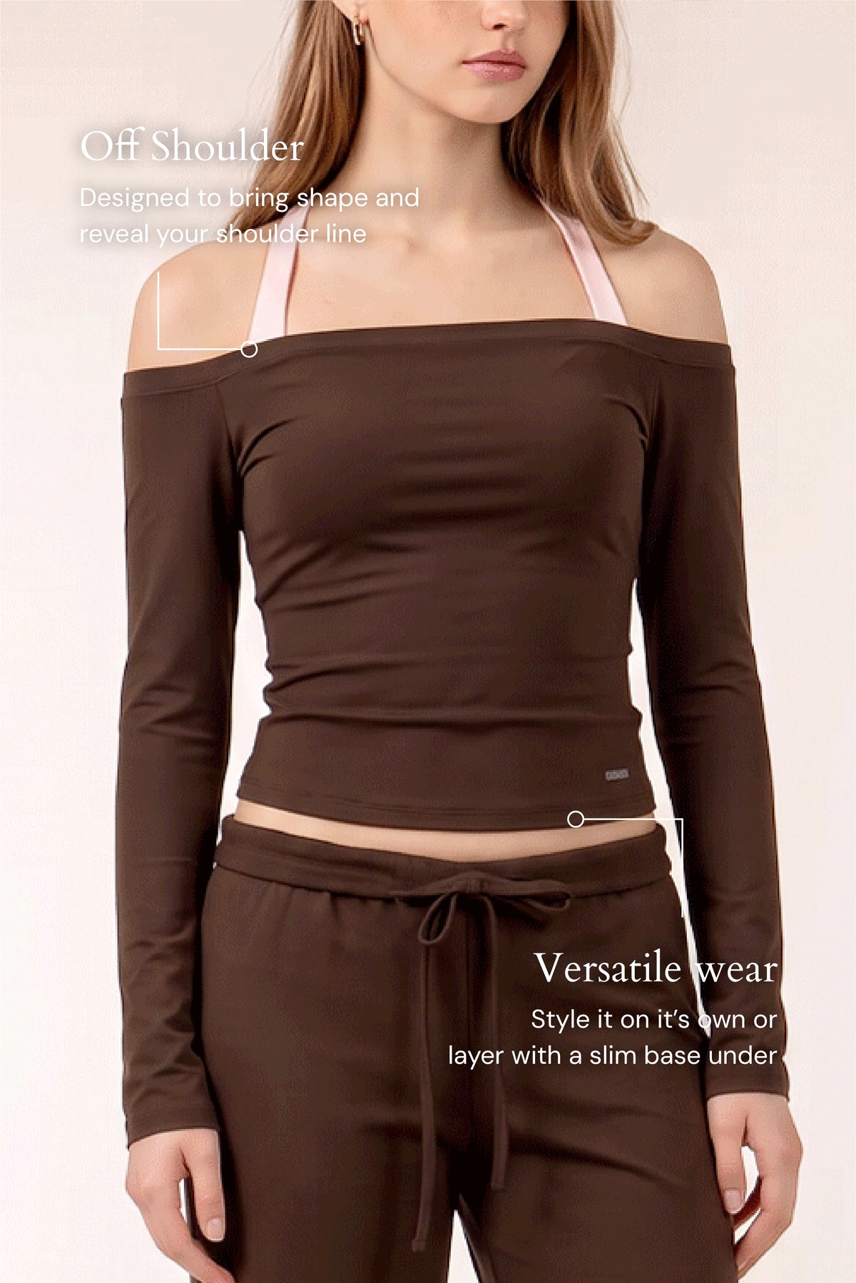 BELLA Off Shoulder Top In Mocha