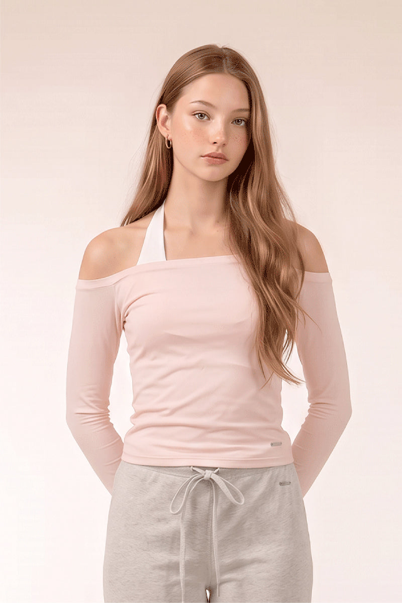 BELLA Off Shoulder Top In Pink