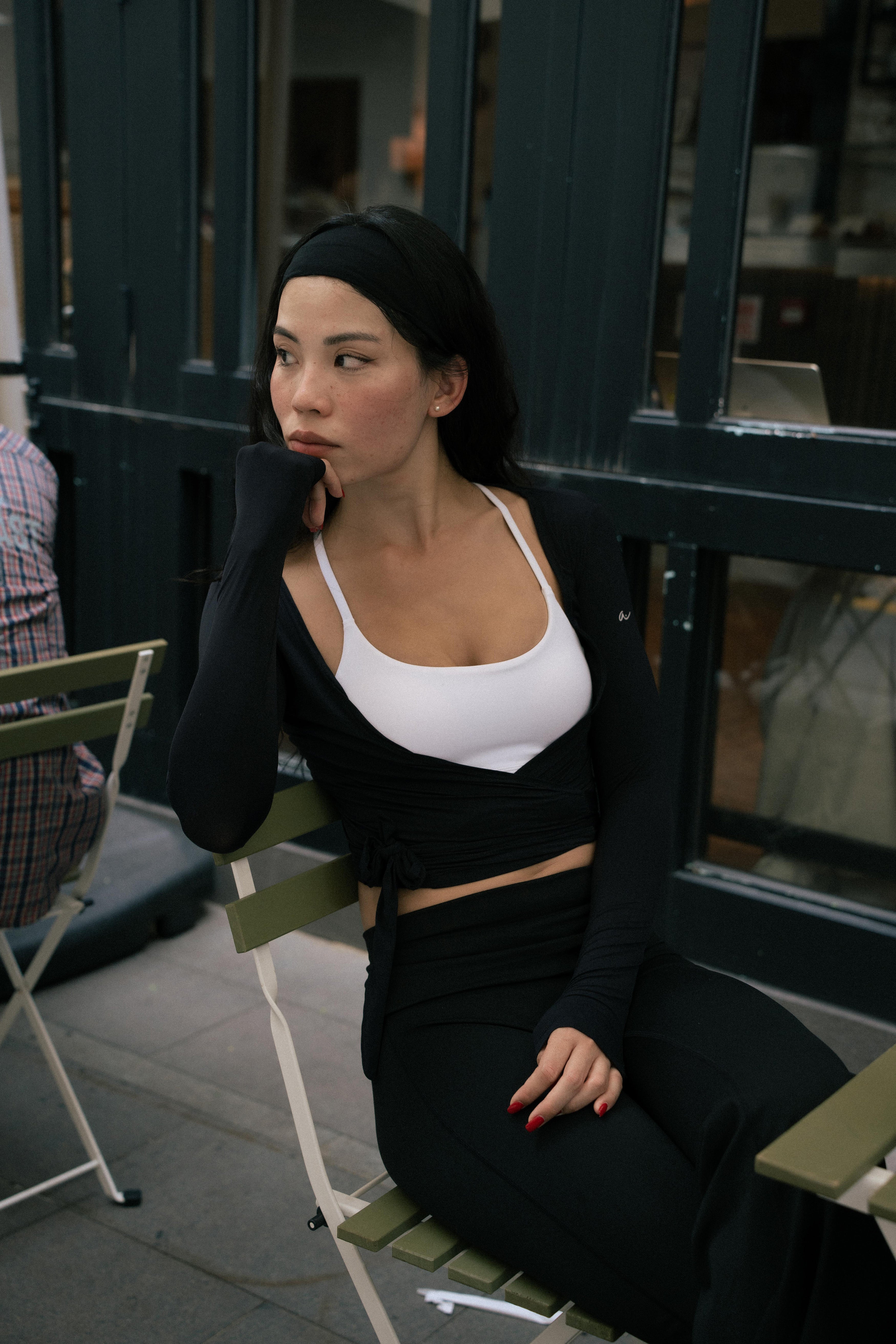 DOLLY Wrap Top in Black