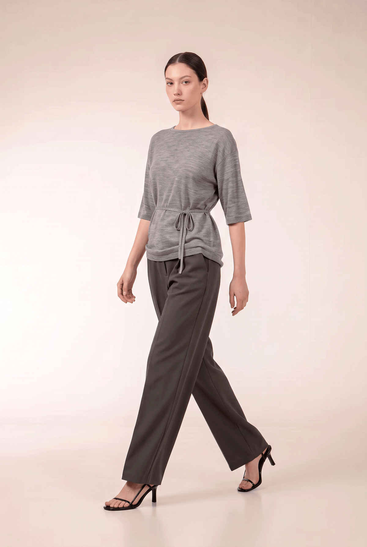 KAE Merino Top in Grey Heather