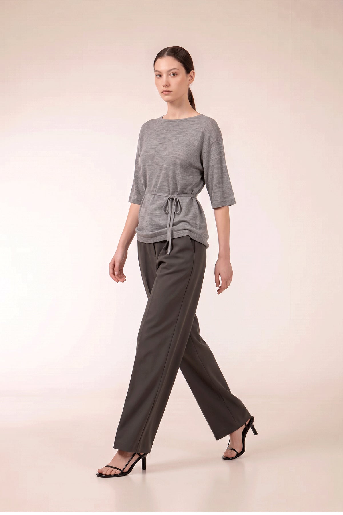 KAE Merino Top in Grey Heather