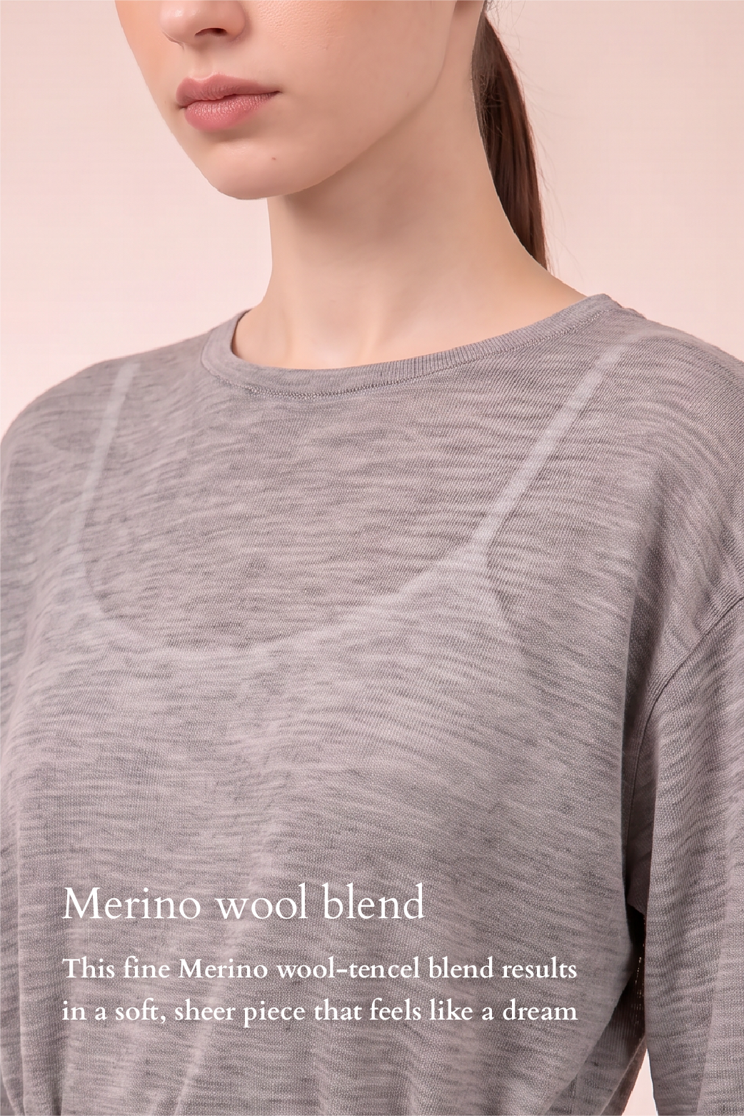 KAE Merino Top in Grey Heather