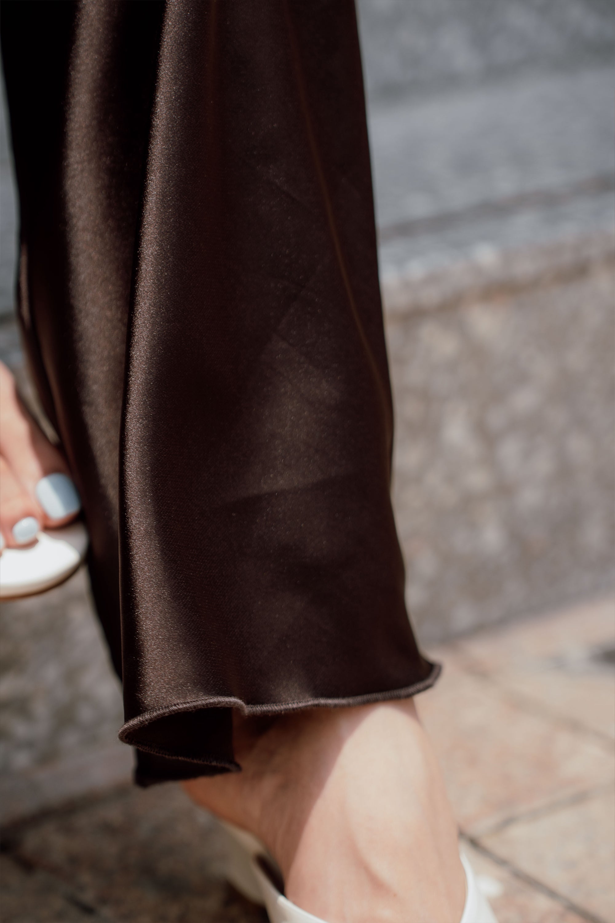 TW Satin Pants in Chocolate