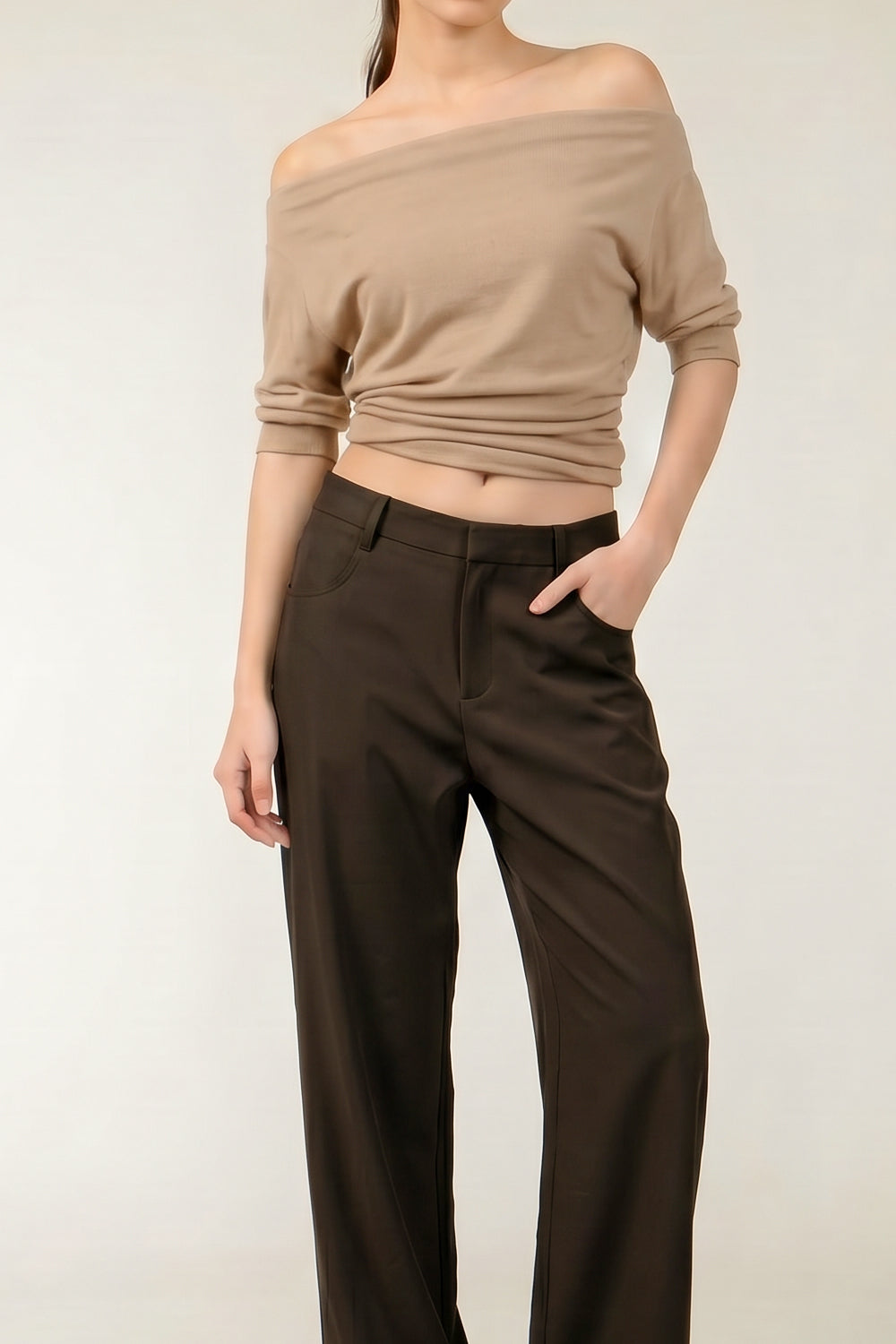 TW Asymmetric Top in Khaki
