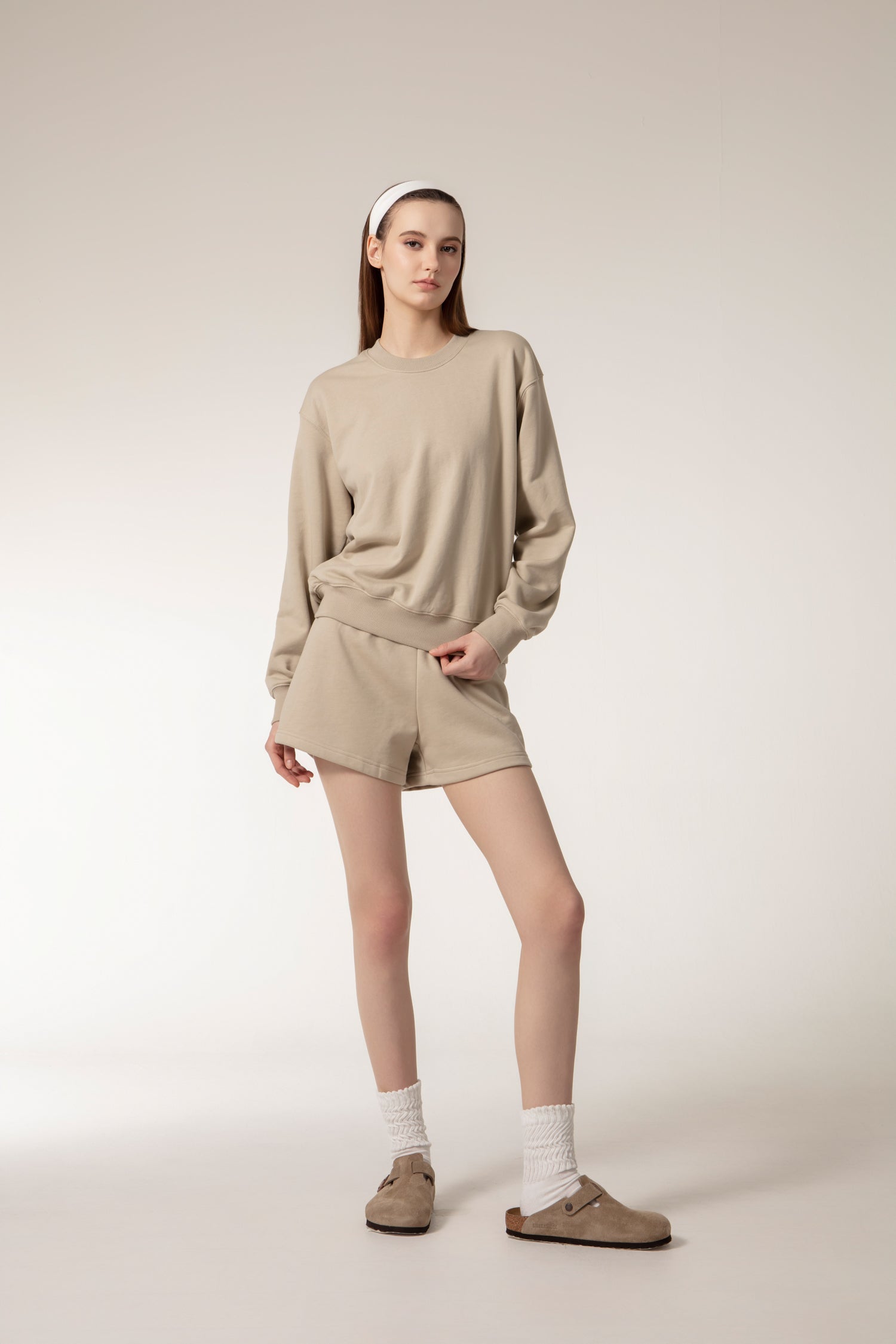 CUSHY Sweats Shorts - Taupe