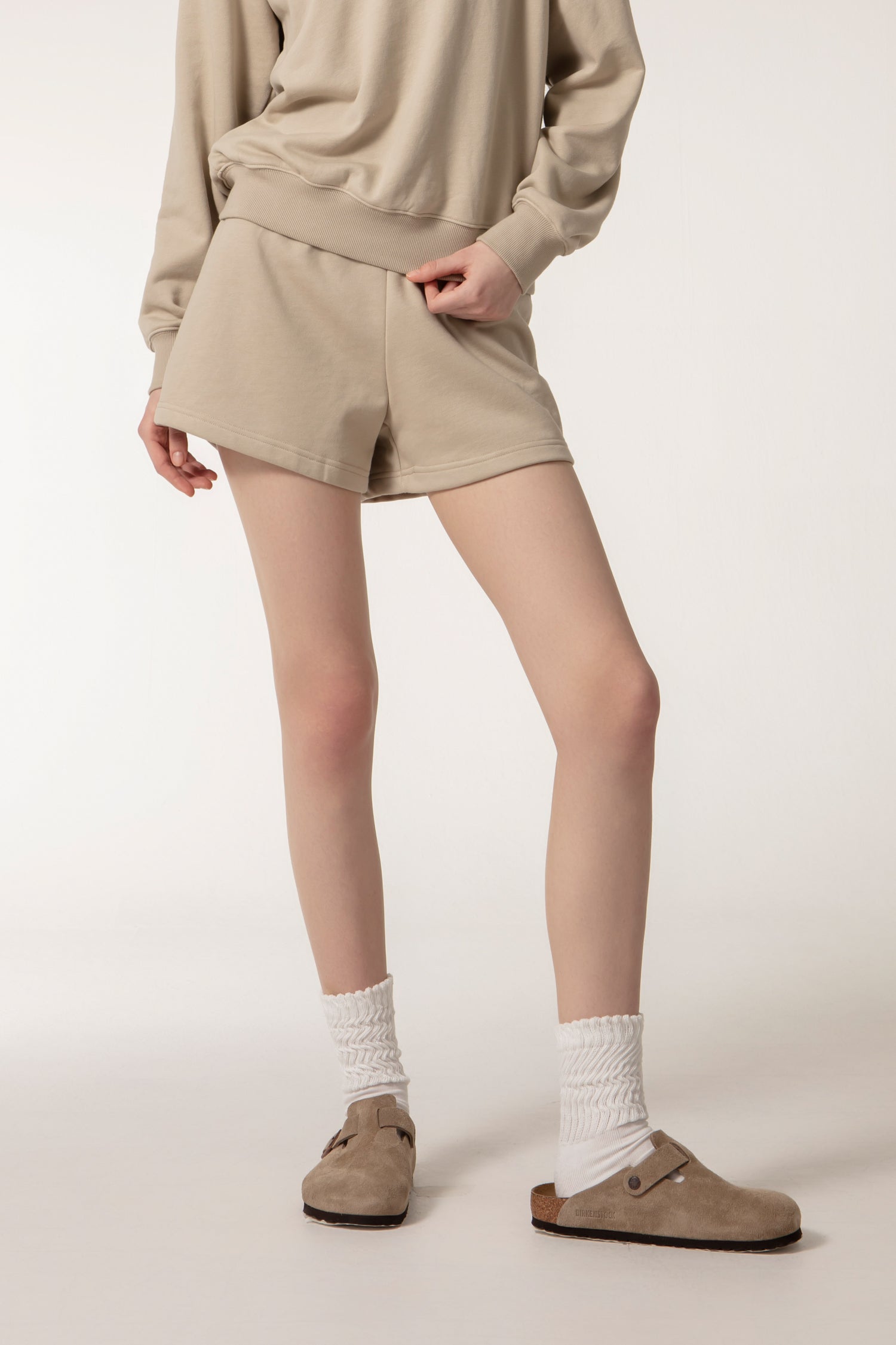 CUSHY Sweats Shorts - Taupe