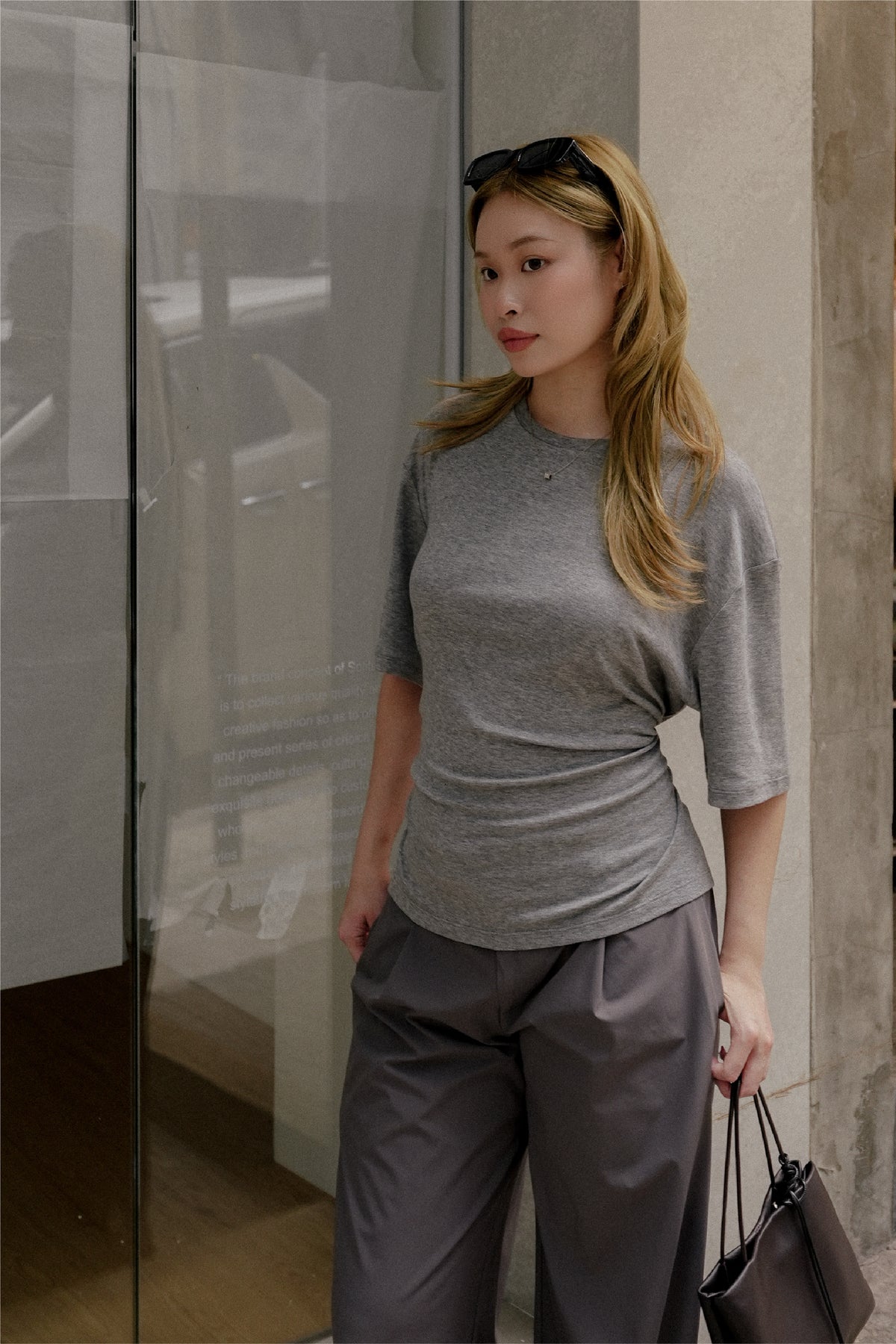 KAE Merino Top in Grey Heather