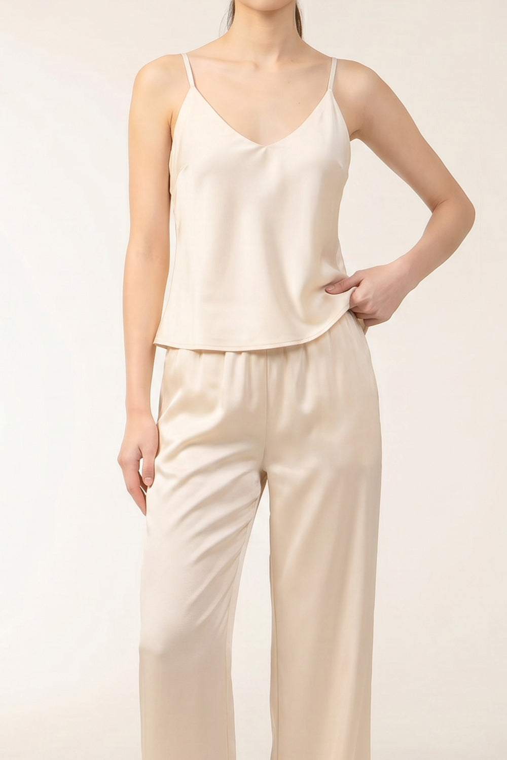 TW Satin Top in Cream