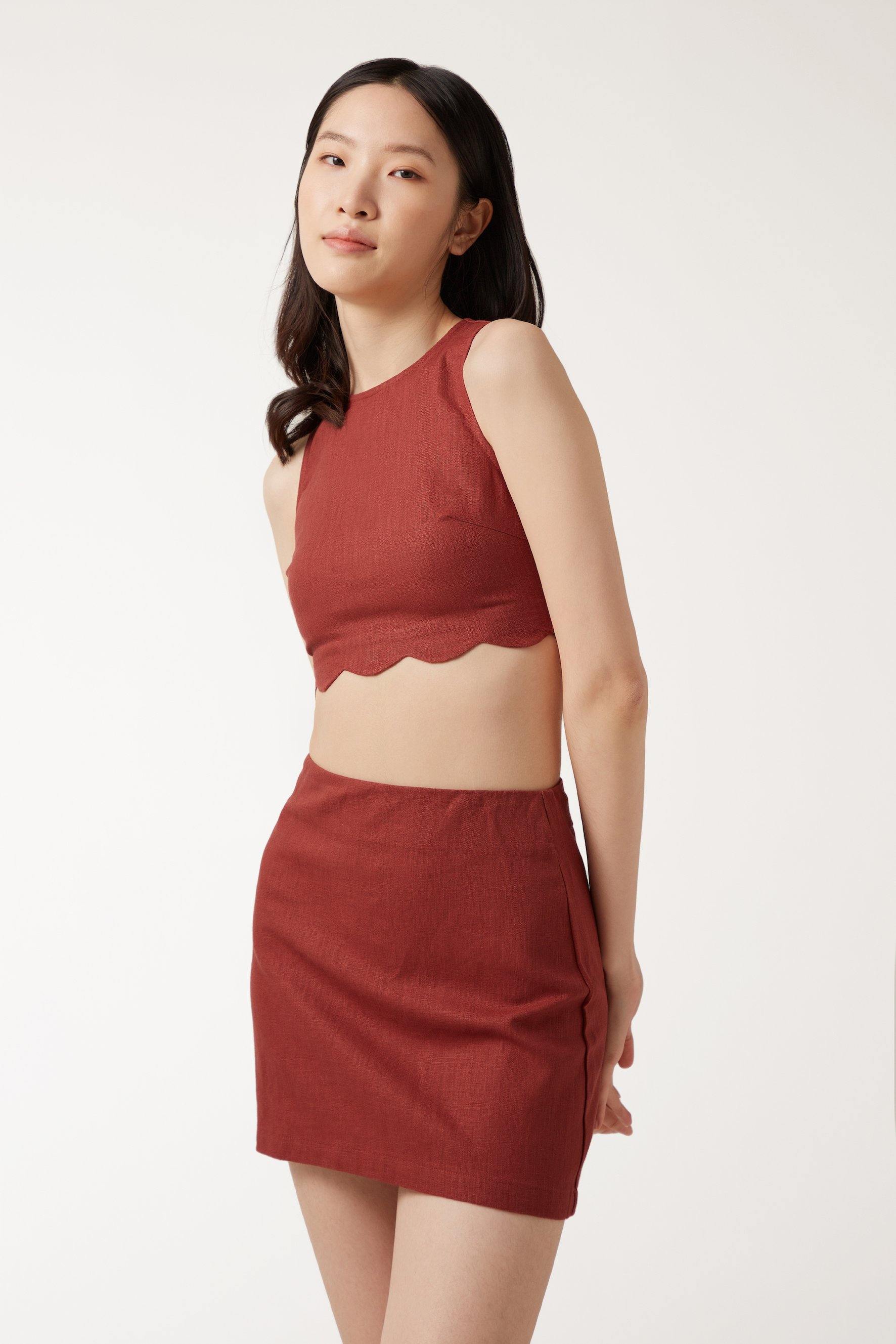SOPHIE Skirt - Maroon - ANNIBODY
