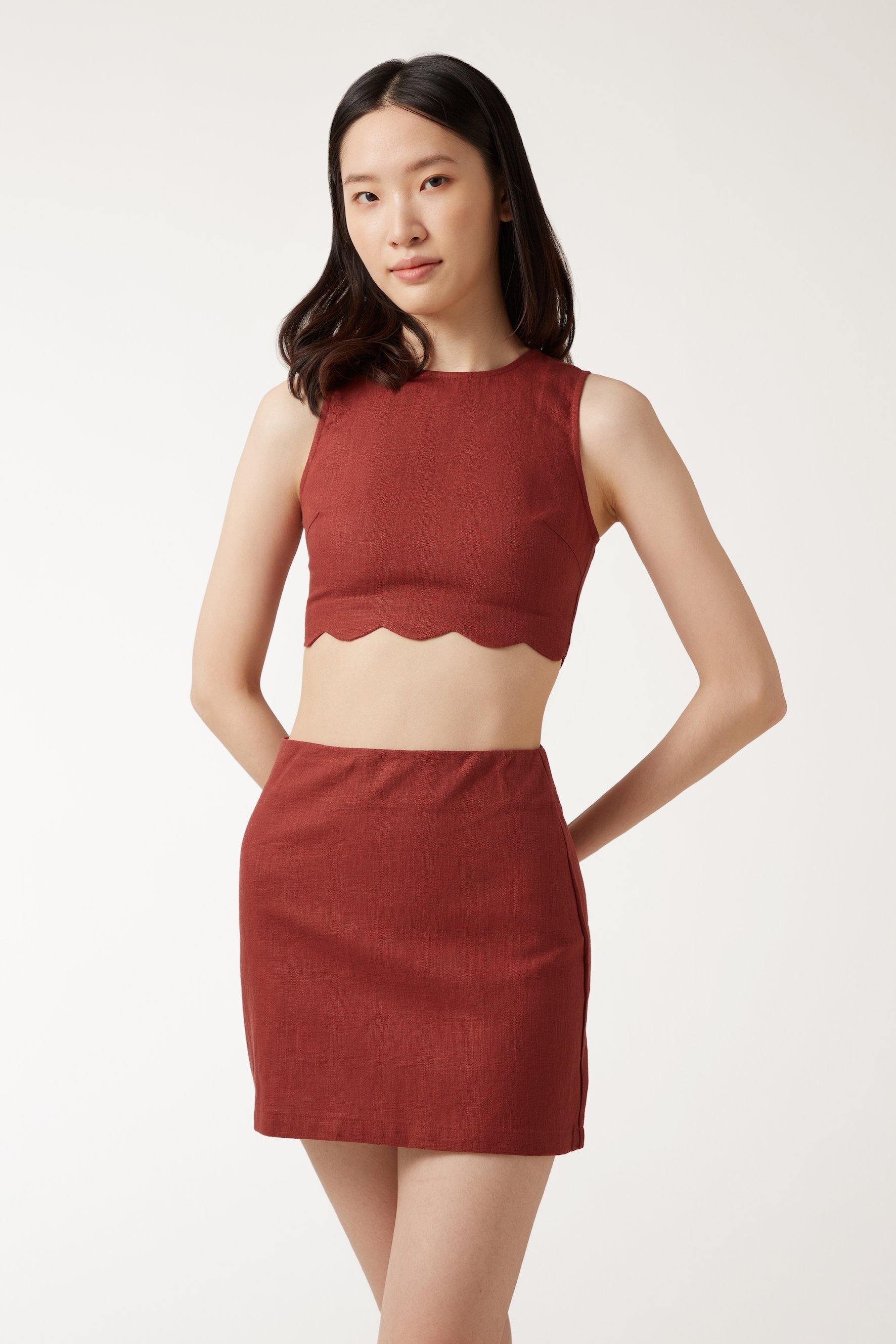 SOPHIE Skirt - Maroon - ANNIBODY