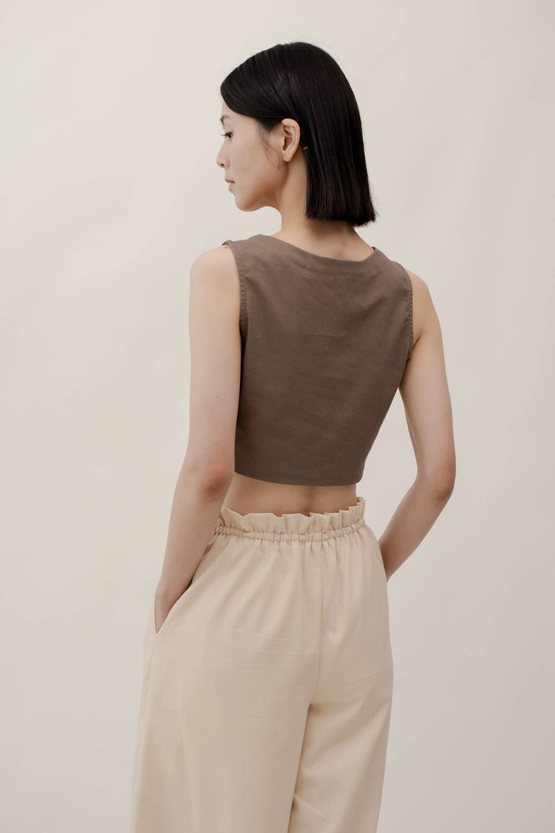 DAISY Top In Dark Taupe