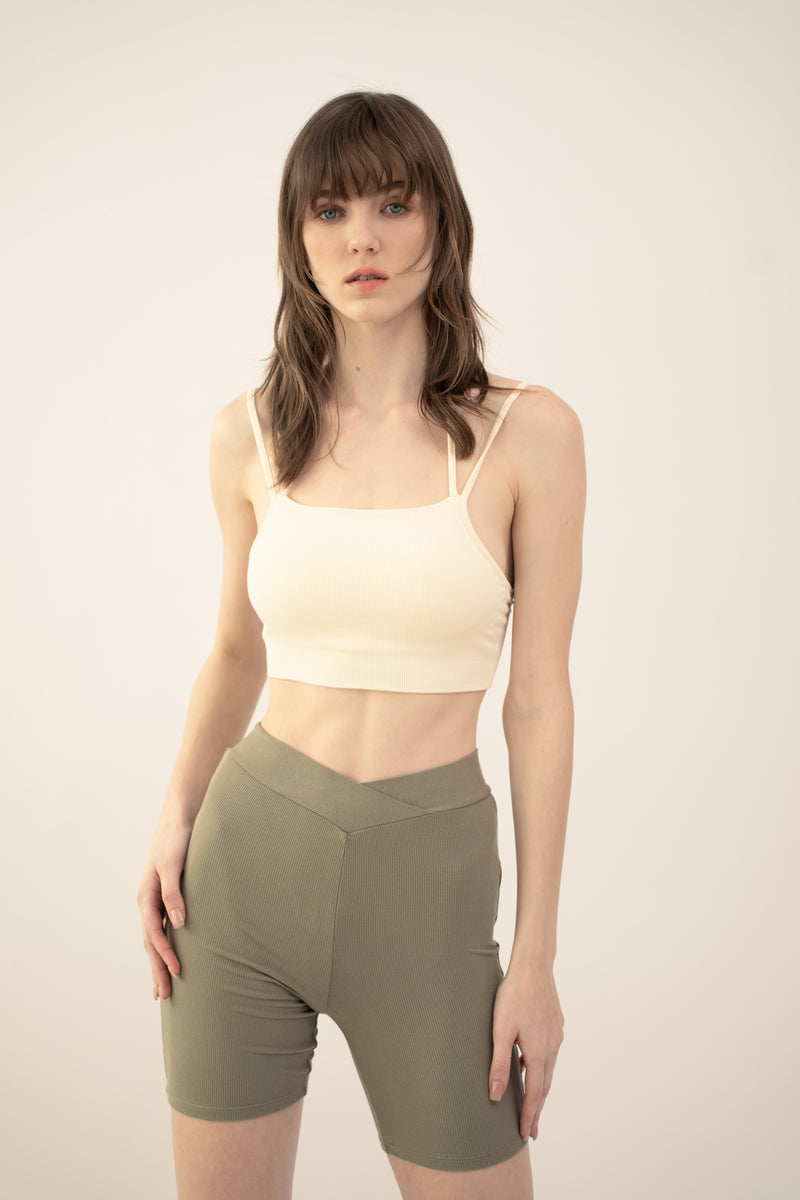 Favorite Adventure Butter Soft Biker Shorts In Taupe Curves