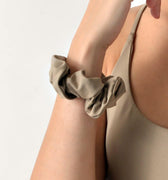 Shiny Hair Scrunchies - Taupe - ANNIBODY